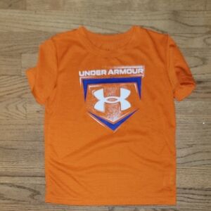 Under Armour Kids' Bright Orange Tee with Logo